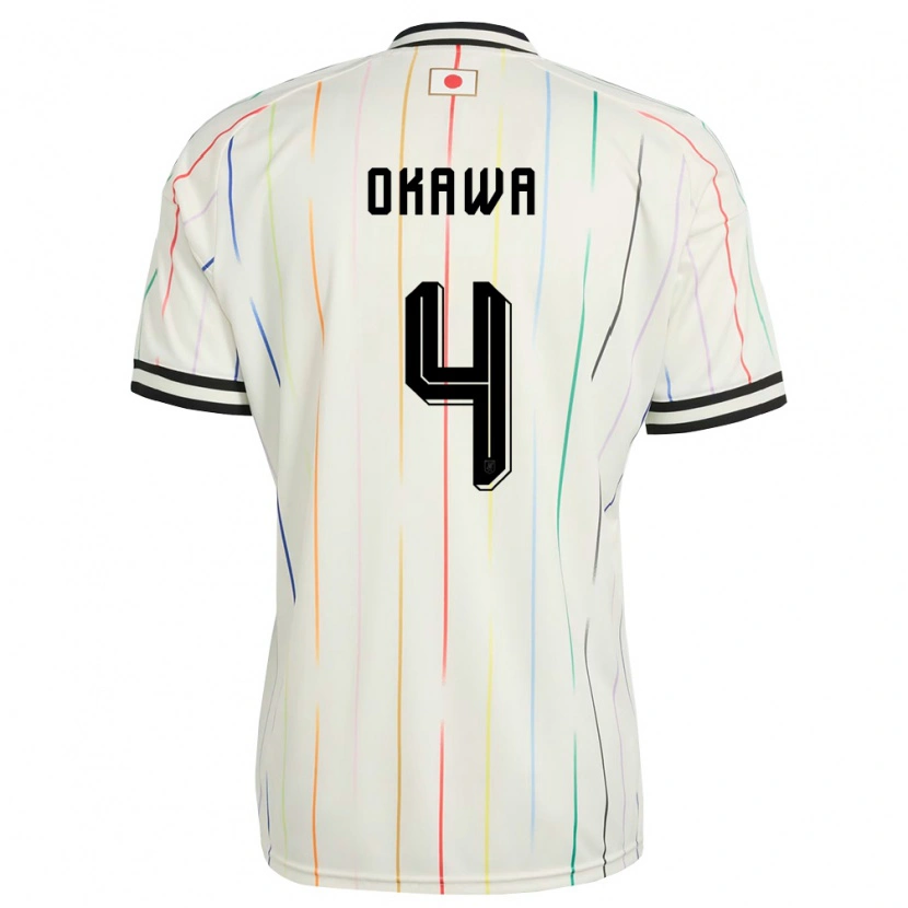 Danxen Niño Camiseta Japón Yugo Okawa #4 Blanco Negro 2ª Equipación 26-28 La Camisa
