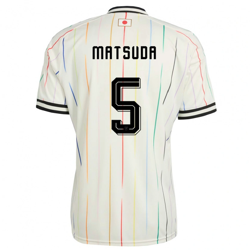 Danxen Niño Camiseta Japón Hayate Matsuda #5 Blanco Negro 2ª Equipación 26-28 La Camisa