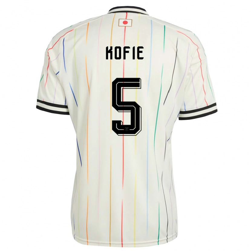 Danxen Niño Camiseta Japón Shota Kofie #5 Blanco Negro 2ª Equipación 26-28 La Camisa