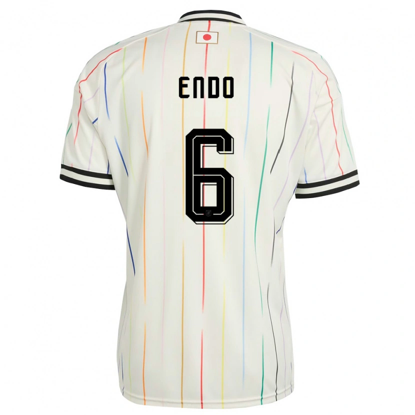 Danxen Niño Camiseta Japón Wataru Endo #6 Blanco Negro 2ª Equipación 26-28 La Camisa