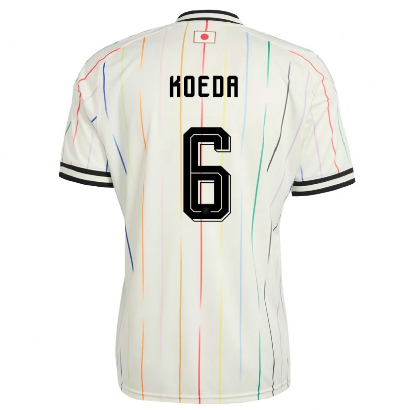 Danxen Niño Camiseta Japón Sakutaro Koeda #6 Blanco Negro 2ª Equipación 26-28 La Camisa