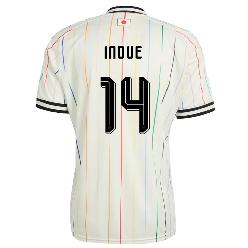 Danxen Niño Camiseta Japón Ayaka Inoue #14 Blanco Negro 2ª Equipación 26-28 La Camisa