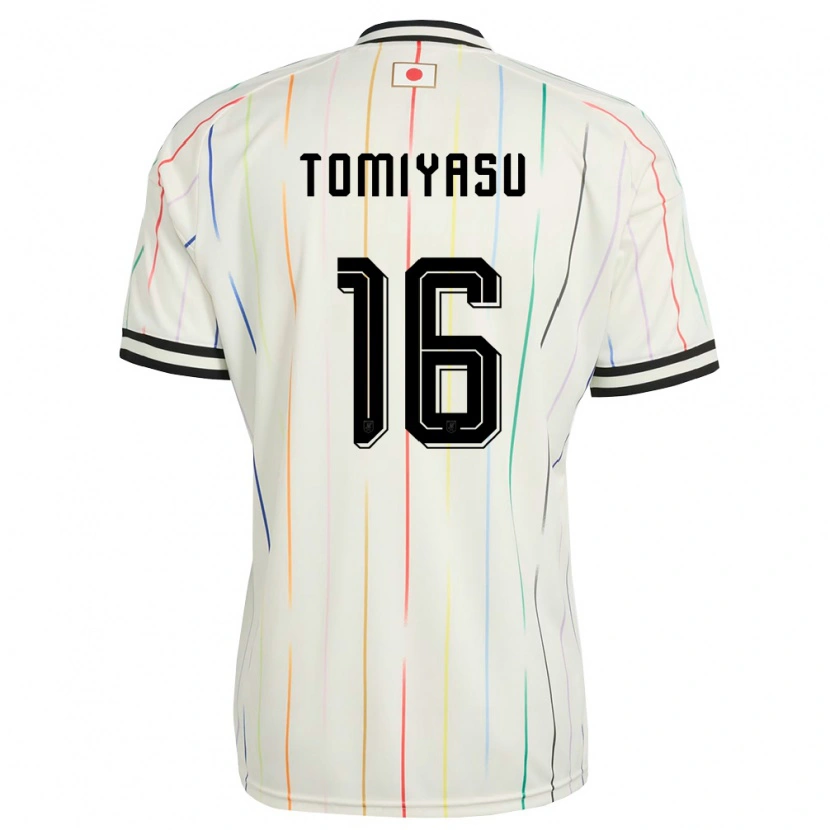 Danxen Niño Camiseta Japón Takehiro Tomiyasu #16 Blanco Negro 2ª Equipación 26-28 La Camisa
