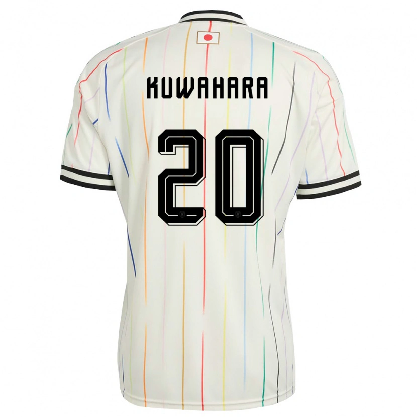 Danxen Niño Camiseta Japón Rikuto Kuwahara #20 Blanco Negro 2ª Equipación 26-28 La Camisa
