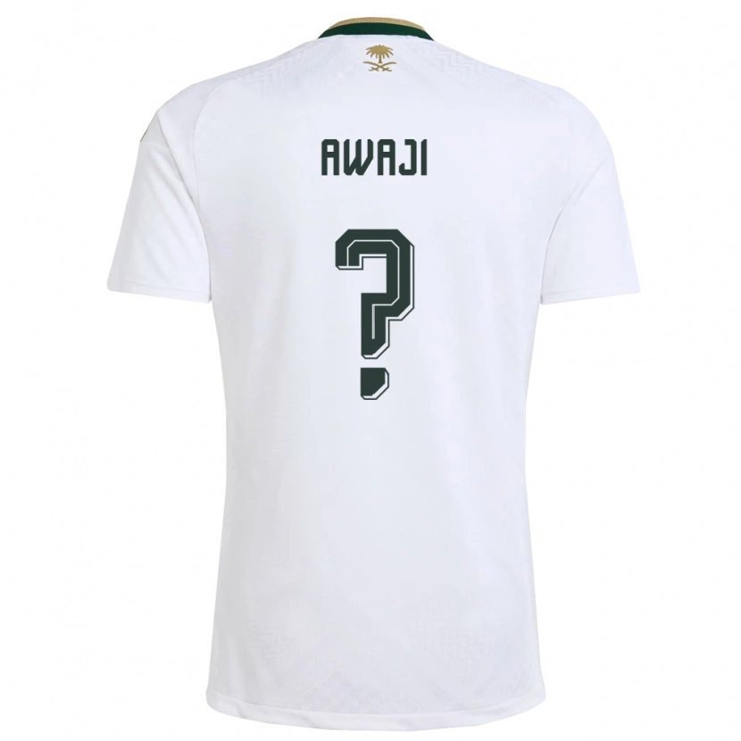 Danxen Niño Camiseta Arabia Saudita Abdulrazzaq Awaji #0 Blanco Verde Oro 2ª Equipación 26-28 La Camisa