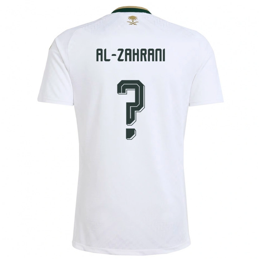 Danxen Niño Camiseta Arabia Saudita Anas Al-Zahrani #0 Blanco Verde Oro 2ª Equipación 26-28 La Camisa
