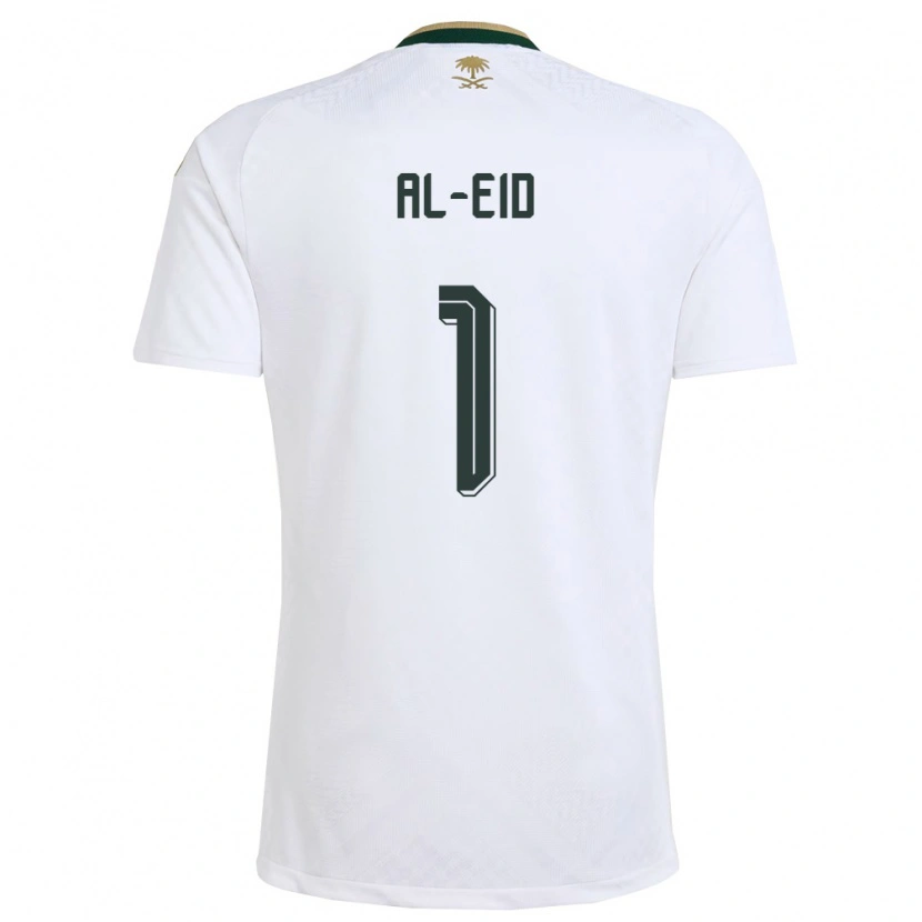 Danxen Niño Camiseta Arabia Saudita Musa Al-Eid #1 Blanco Verde Oro 2ª Equipación 26-28 La Camisa