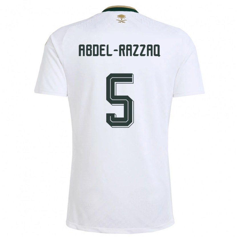 Danxen Niño Camiseta Arabia Saudita Lana Abdel Razzaq #5 Blanco Verde Oro 2ª Equipación 26-28 La Camisa