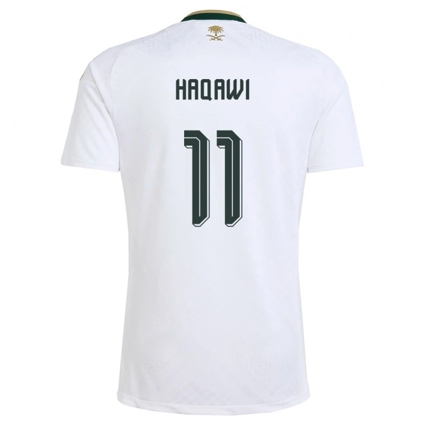 Danxen Niño Camiseta Arabia Saudita Saad Haqawi #11 Blanco Verde Oro 2ª Equipación 26-28 La Camisa