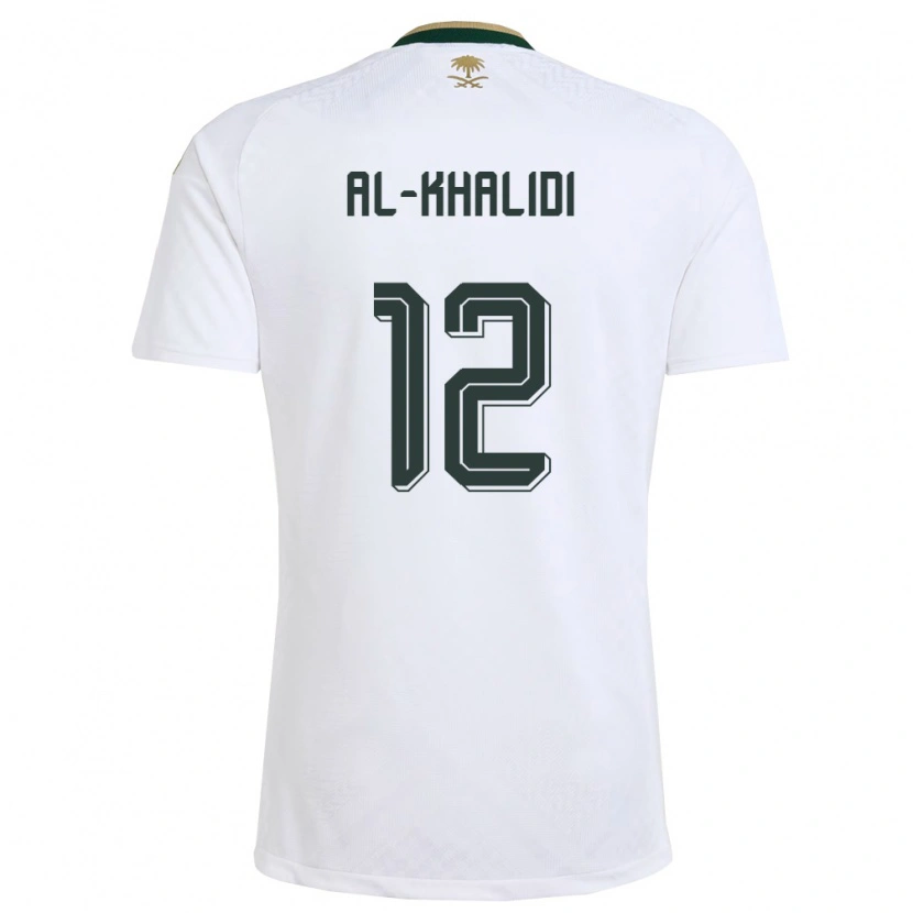 Danxen Niño Camiseta Arabia Saudita Tamim Al-Khalidi #12 Blanco Verde Oro 2ª Equipación 26-28 La Camisa