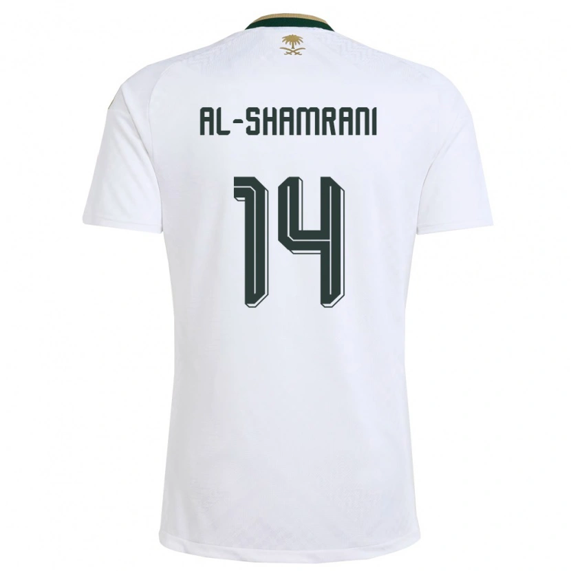 Danxen Niño Camiseta Arabia Saudita Farhah Al-Shamrani #14 Blanco Verde Oro 2ª Equipación 26-28 La Camisa