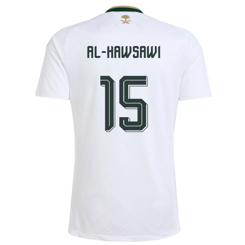 Danxen Niño Camiseta Arabia Saudita Suhayb Al-Hawsawi #15 Blanco Verde Oro 2ª Equipación 26-28 La Camisa