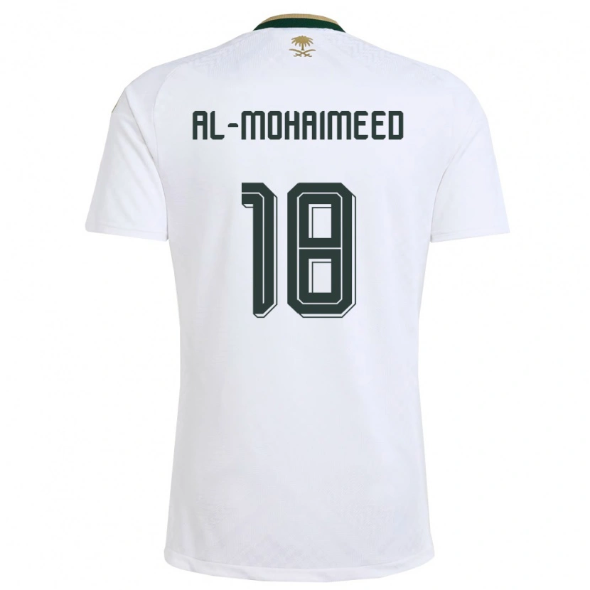 Danxen Niño Camiseta Arabia Saudita Samer Al Mohaimeed #18 Blanco Verde Oro 2ª Equipación 26-28 La Camisa
