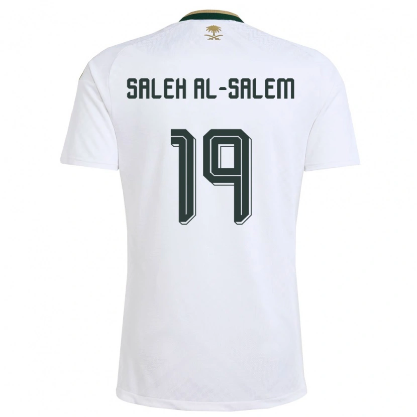 Danxen Niño Camiseta Arabia Saudita Yousef Saleh Al-Salem #19 Blanco Verde Oro 2ª Equipación 26-28 La Camisa