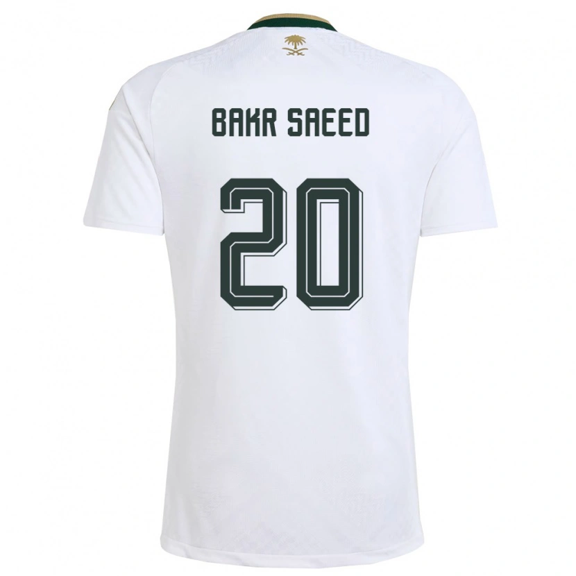 Danxen Niño Camiseta Arabia Saudita Abubaker Saeed #20 Blanco Verde Oro 2ª Equipación 26-28 La Camisa