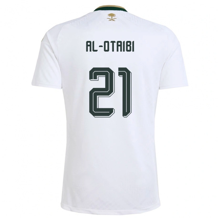 Danxen Niño Camiseta Arabia Saudita Abdulrahman Al-Otaibi #21 Blanco Verde Oro 2ª Equipación 26-28 La Camisa