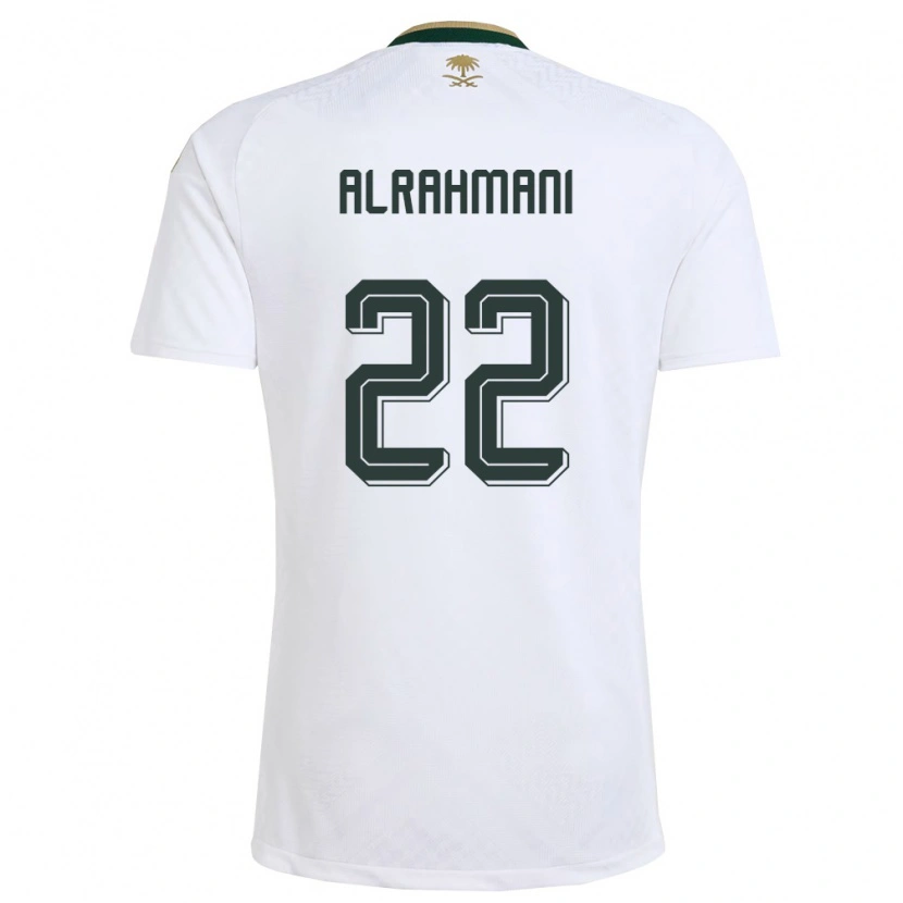 Danxen Niño Camiseta Arabia Saudita Saleh Alrahmani #22 Blanco Verde Oro 2ª Equipación 26-28 La Camisa