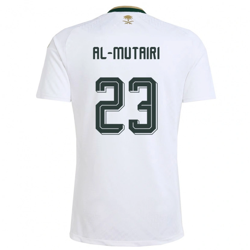 Danxen Niño Camiseta Arabia Saudita Turki Al Mutairi #23 Blanco Verde Oro 2ª Equipación 26-28 La Camisa