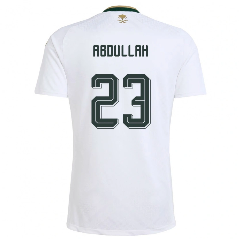 Danxen Niño Camiseta Arabia Saudita Nawaf Abdullah #23 Blanco Verde Oro 2ª Equipación 26-28 La Camisa