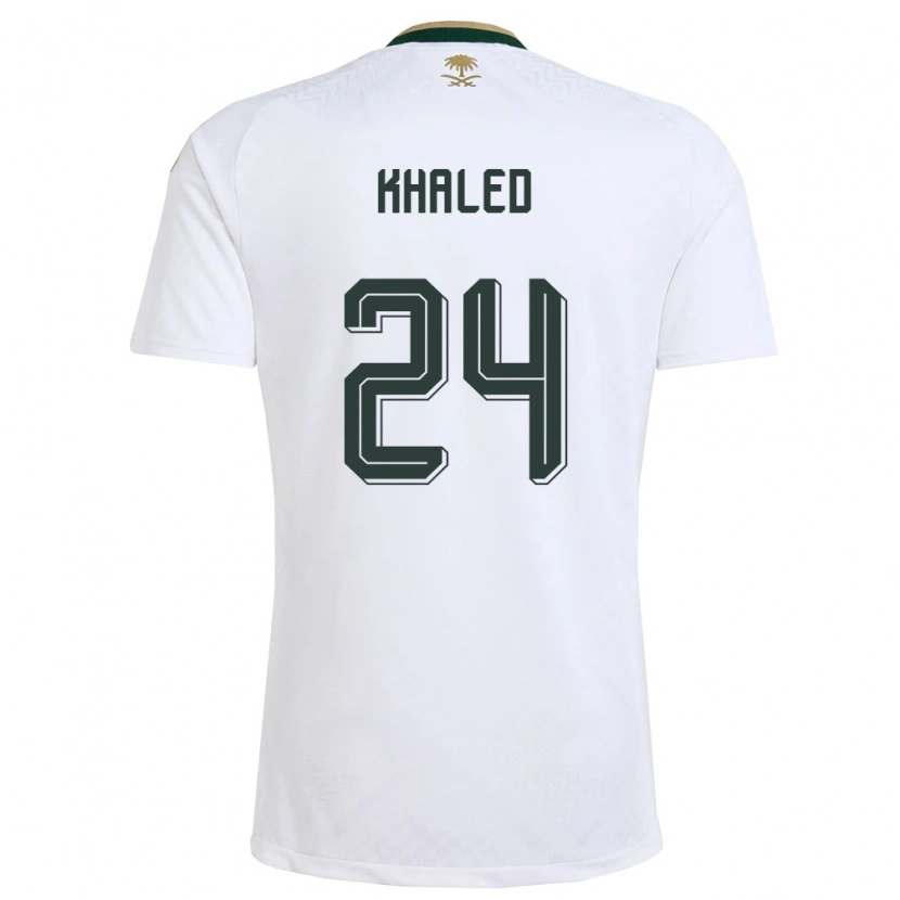Danxen Niño Camiseta Arabia Saudita Atheer Khaled #24 Blanco Verde Oro 2ª Equipación 26-28 La Camisa