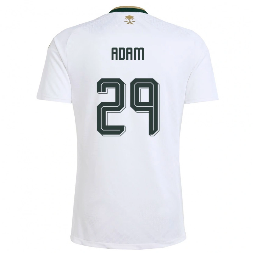 Danxen Niño Camiseta Arabia Saudita Hamed Adam #29 Blanco Verde Oro 2ª Equipación 26-28 La Camisa