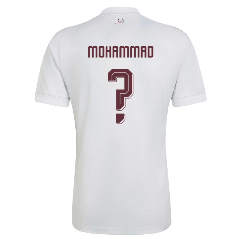 Danxen Niño Camiseta Catar Khaled Mohammad #0 Blanco Borgoña 2ª Equipación 26-28 La Camisa