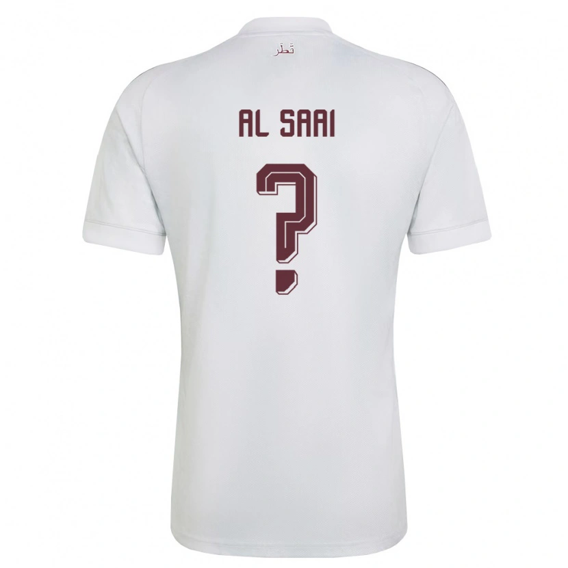 Danxen Niño Camiseta Catar Abdallah Al Saai #0 Blanco Borgoña 2ª Equipación 26-28 La Camisa