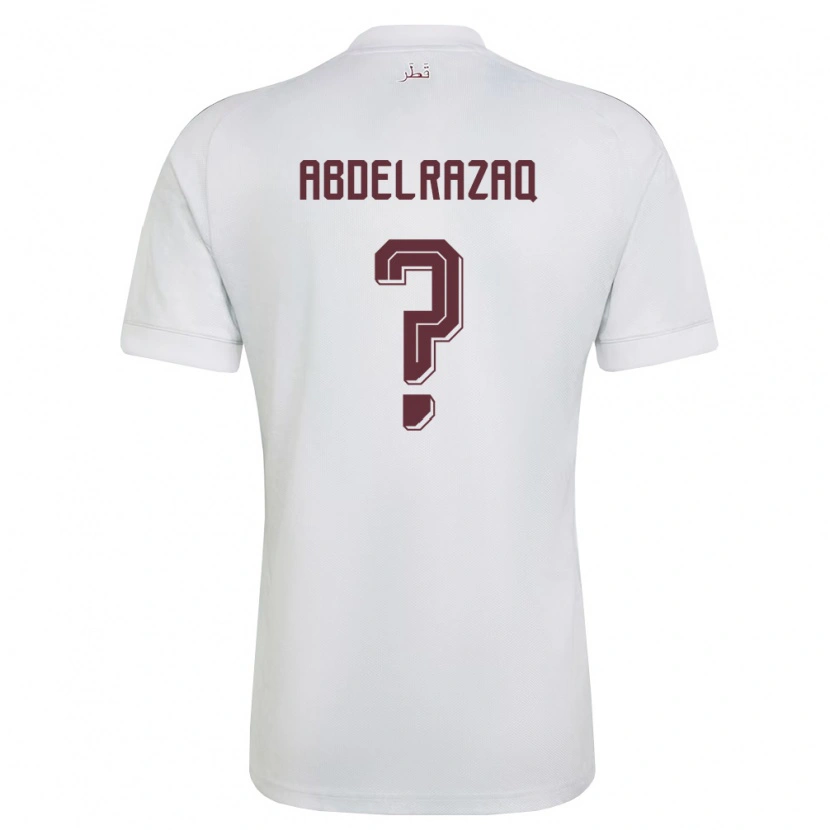 Danxen Niño Camiseta Catar Yussef Abdelrazaq #0 Blanco Borgoña 2ª Equipación 26-28 La Camisa