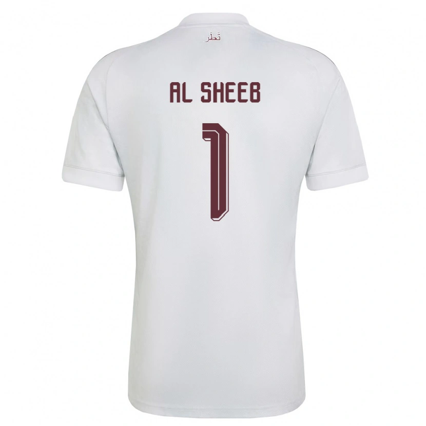 Danxen Niño Camiseta Catar Saad Al Sheeb #1 Blanco Borgoña 2ª Equipación 26-28 La Camisa