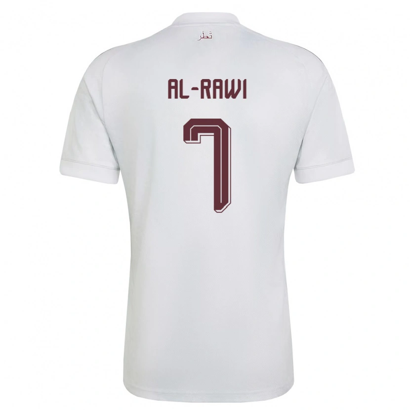 Danxen Niño Camiseta Catar Ahmed Al-Rawi #7 Blanco Borgoña 2ª Equipación 26-28 La Camisa