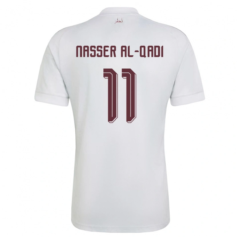 Danxen Niño Camiseta Catar Tameem Al-Qadi #11 Blanco Borgoña 2ª Equipación 26-28 La Camisa