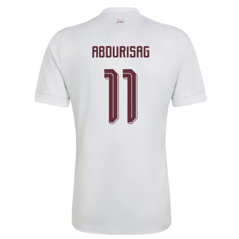 Danxen Niño Camiseta Catar Yusuf Abdurisag #11 Blanco Borgoña 2ª Equipación 26-28 La Camisa