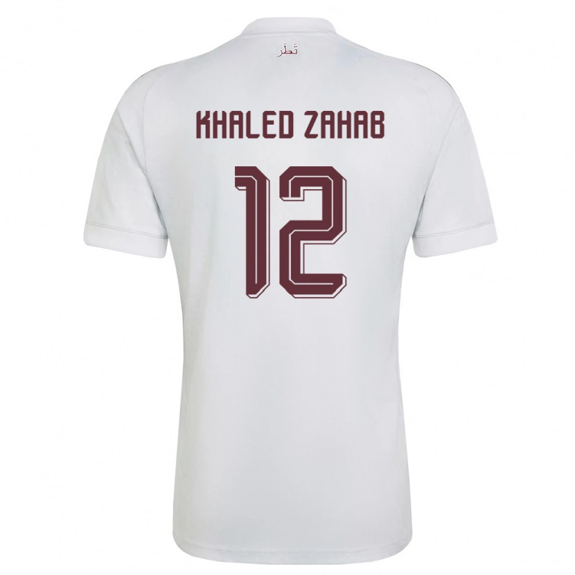 Danxen Niño Camiseta Catar Abdelrahman Zahab #12 Blanco Borgoña 2ª Equipación 26-28 La Camisa