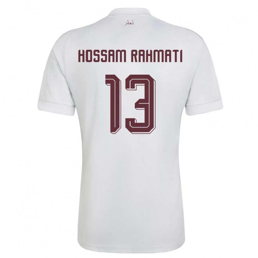 Danxen Niño Camiseta Catar Khaled Hossam Rahmati #13 Blanco Borgoña 2ª Equipación 26-28 La Camisa