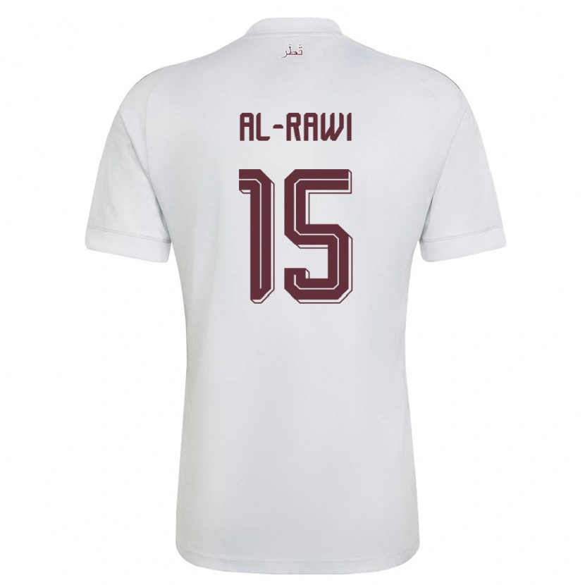 Danxen Niño Camiseta Catar Bassam Al Rawi #15 Blanco Borgoña 2ª Equipación 26-28 La Camisa