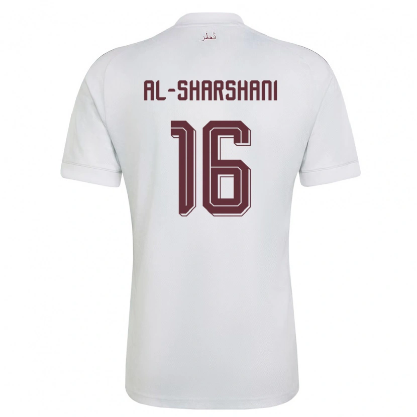 Danxen Niño Camiseta Catar Jassem Al-Sharshani #16 Blanco Borgoña 2ª Equipación 26-28 La Camisa