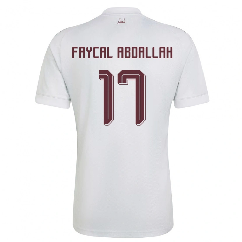 Danxen Niño Camiseta Catar Jude Faycal Abdallah #17 Blanco Borgoña 2ª Equipación 26-28 La Camisa