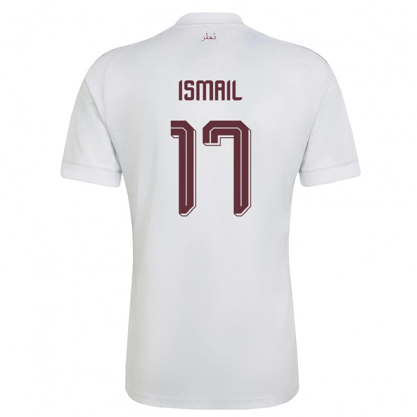 Danxen Niño Camiseta Catar Ismail Mohamad #17 Blanco Borgoña 2ª Equipación 26-28 La Camisa