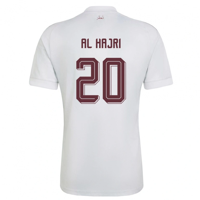 Danxen Niño Camiseta Catar Salem Al Hajri #20 Blanco Borgoña 2ª Equipación 26-28 La Camisa
