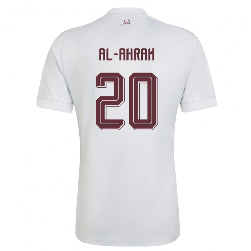 Danxen Niño Camiseta Catar Abdullah Al-Ahrak #20 Blanco Borgoña 2ª Equipación 26-28 La Camisa