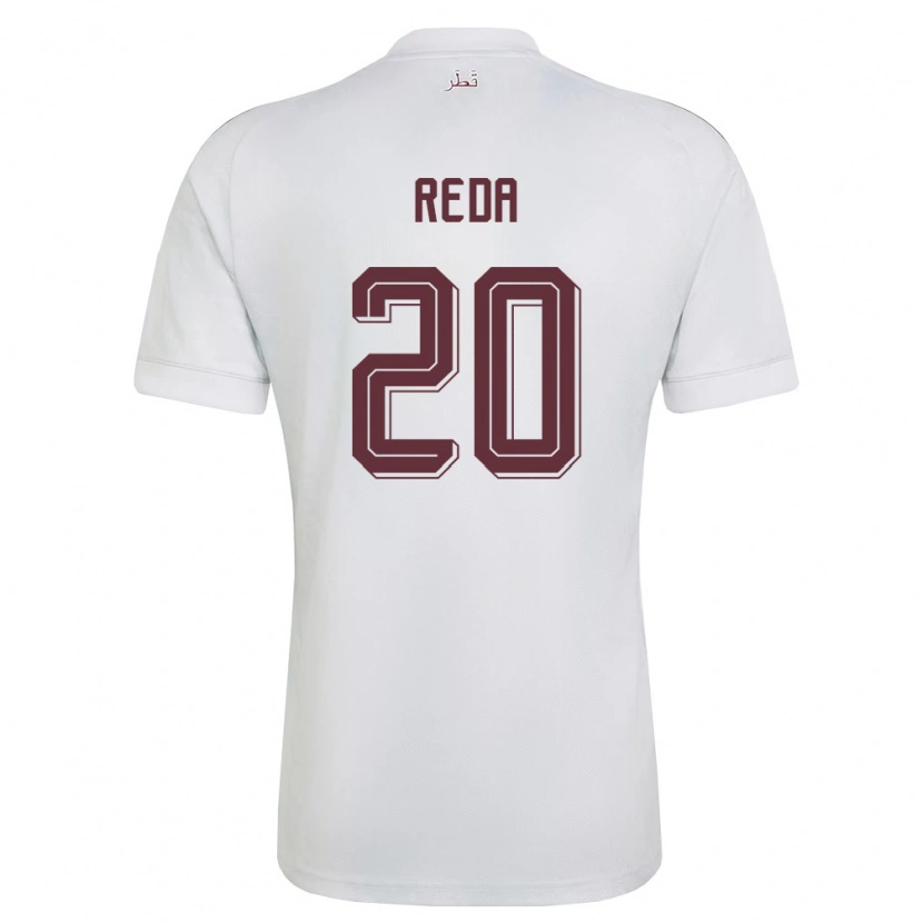 Danxen Niño Camiseta Catar Salem Reda #20 Blanco Borgoña 2ª Equipación 26-28 La Camisa