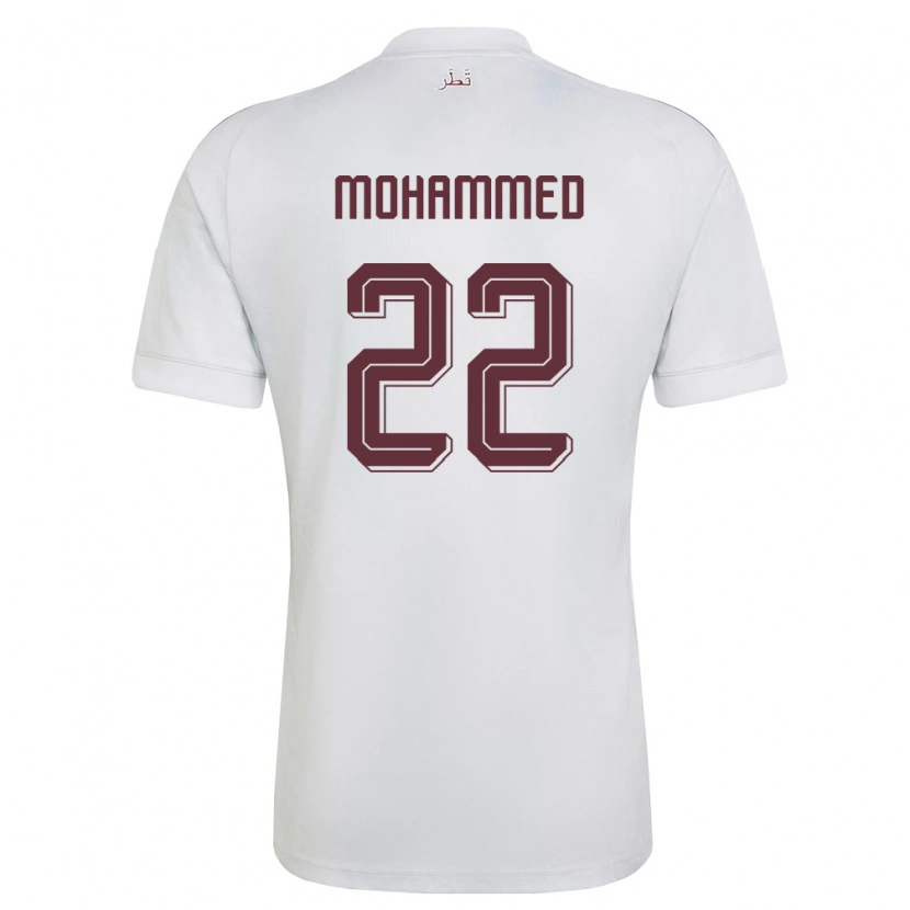 Danxen Niño Camiseta Catar Ali Mohammed #22 Blanco Borgoña 2ª Equipación 26-28 La Camisa