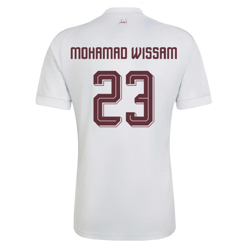 Danxen Niño Camiseta Catar Karim Mohamad Wissam #23 Blanco Borgoña 2ª Equipación 26-28 La Camisa