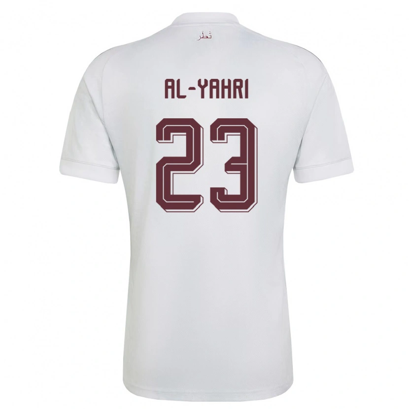 Danxen Niño Camiseta Catar Nawaf Al-Yahri #23 Blanco Borgoña 2ª Equipación 26-28 La Camisa