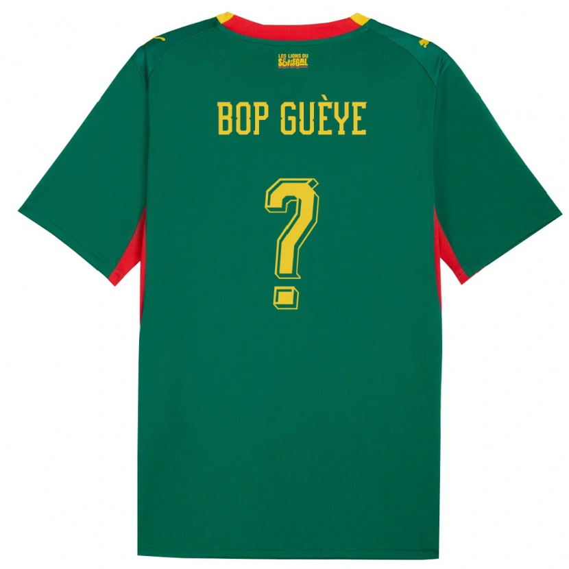 Danxen Niño Camiseta Senegal Bop Guèye #0 Verde Amarillo Rojo 2ª Equipación 26-28 La Camisa