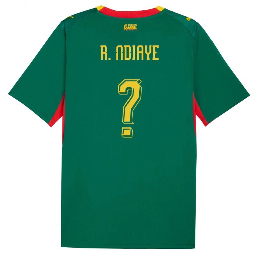Danxen Niño Camiseta Senegal Rassoul Ndiaye #0 Verde Amarillo Rojo 2ª Equipación 26-28 La Camisa