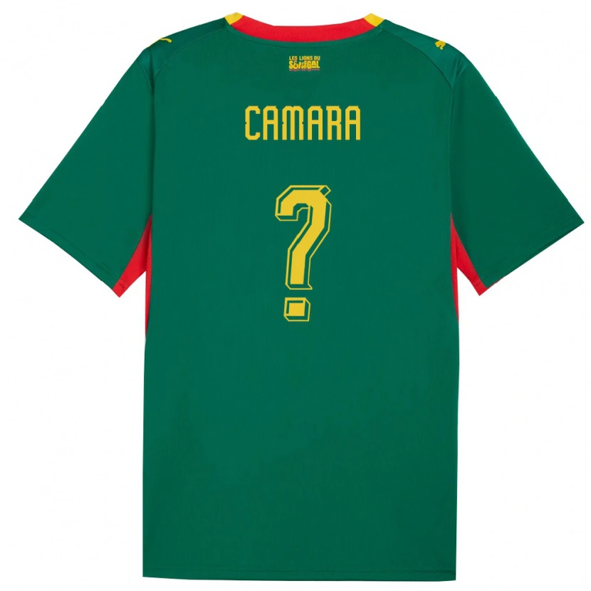 Danxen Niño Camiseta Senegal Famara Camara #0 Verde Amarillo Rojo 2ª Equipación 26-28 La Camisa