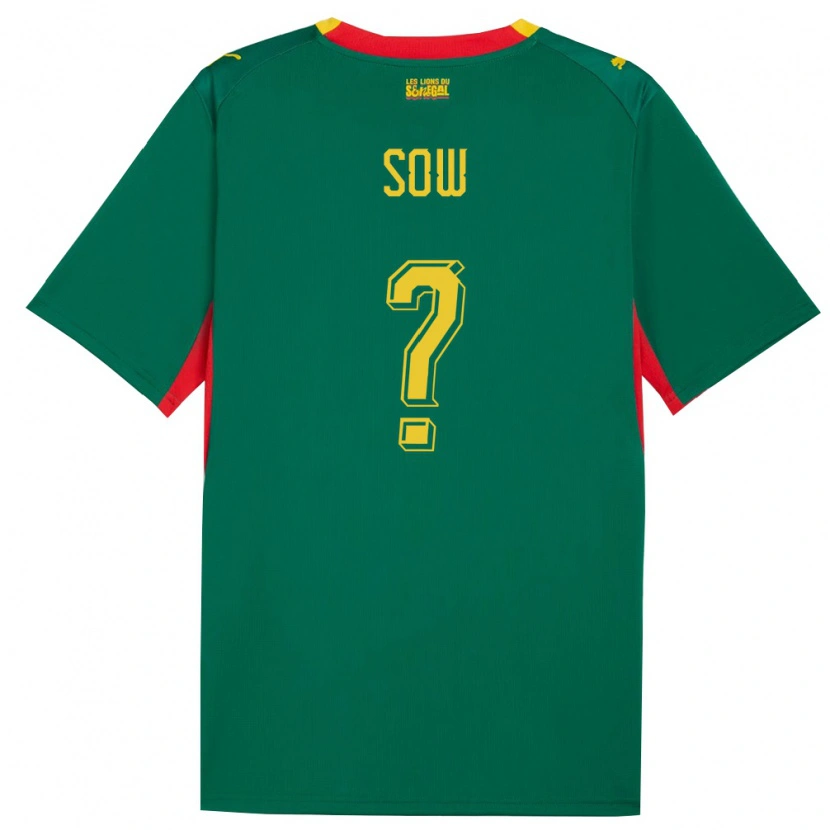 Danxen Niño Camiseta Senegal Ibrahima Sow #0 Verde Amarillo Rojo 2ª Equipación 26-28 La Camisa