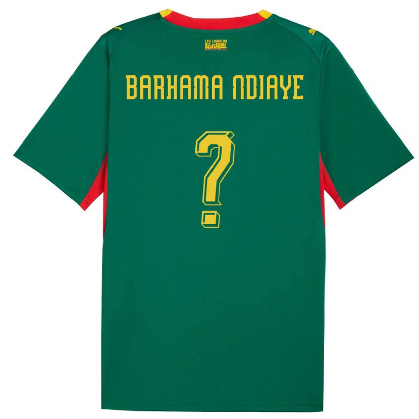 Danxen Niño Camiseta Senegal Sidy Barhama Ndiaye #0 Verde Amarillo Rojo 2ª Equipación 26-28 La Camisa