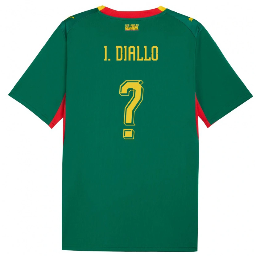 Danxen Niño Camiseta Senegal Ibrahima Diallo #0 Verde Amarillo Rojo 2ª Equipación 26-28 La Camisa